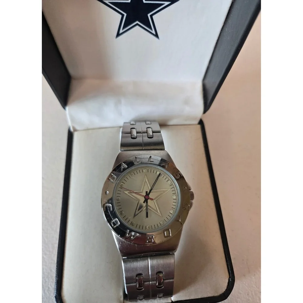 Dallas Cowboys Game Time Watch Mens Silver Stainless Steel Quartz F3137371/GT